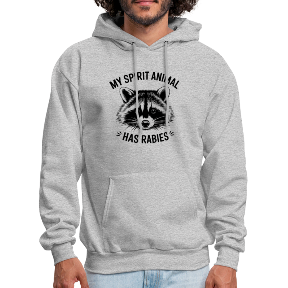 My Spirit Animal Has Rabies Hoodie - heather gray