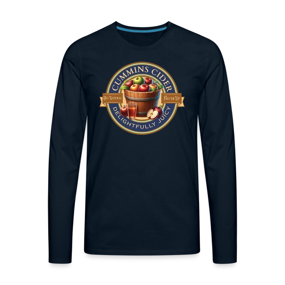 Cummins Cider (Funny Adult Humor) Men's Premium Long Sleeve T-Shirt - deep navy