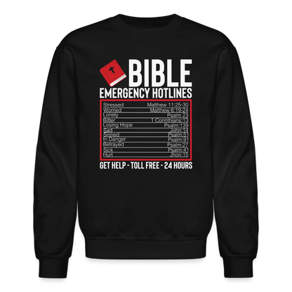 Bible Emergency Hotline (Scriptures) Sweatshirt - black