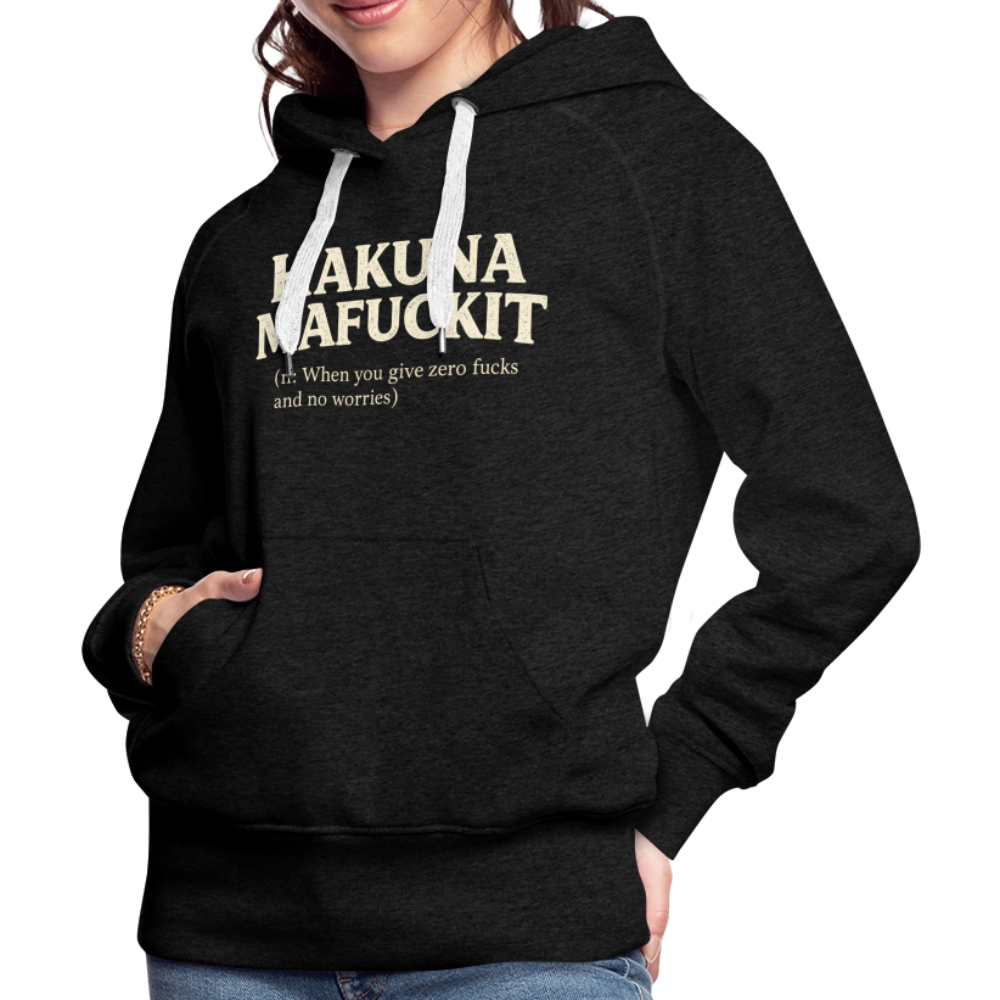 Hakuna Mafuckit Women’s Funny Graphic Hoodie Color: Charcoal Grey