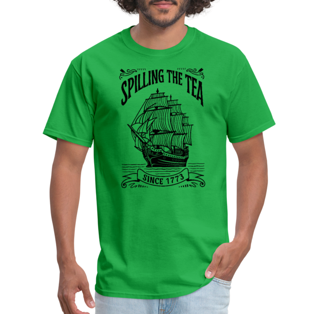 Spilling The Tea Sine 1773 T-Shirt - bright green