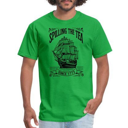 Spilling The Tea Sine 1773 T-Shirt - bright green