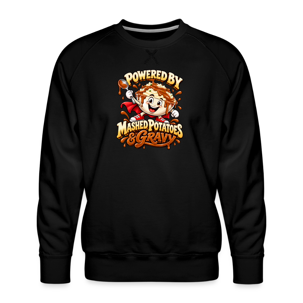 Powered by Mashed Potatoes & Gravy – Superhero Men’s Premium Sweatshirt - black