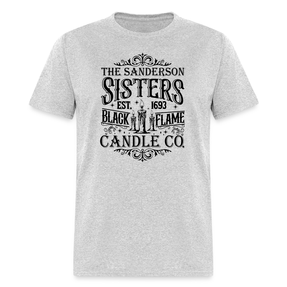 The Sanderson Sisters Black Flame Candle Co. T-Shirt (Halloween) - heather gray