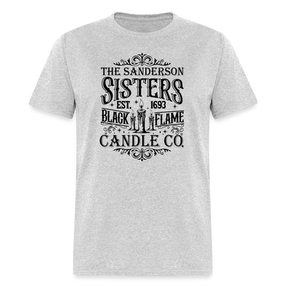 The Sanderson Sisters Black Flame Candle Co. T-Shirt (Halloween) - heather gray