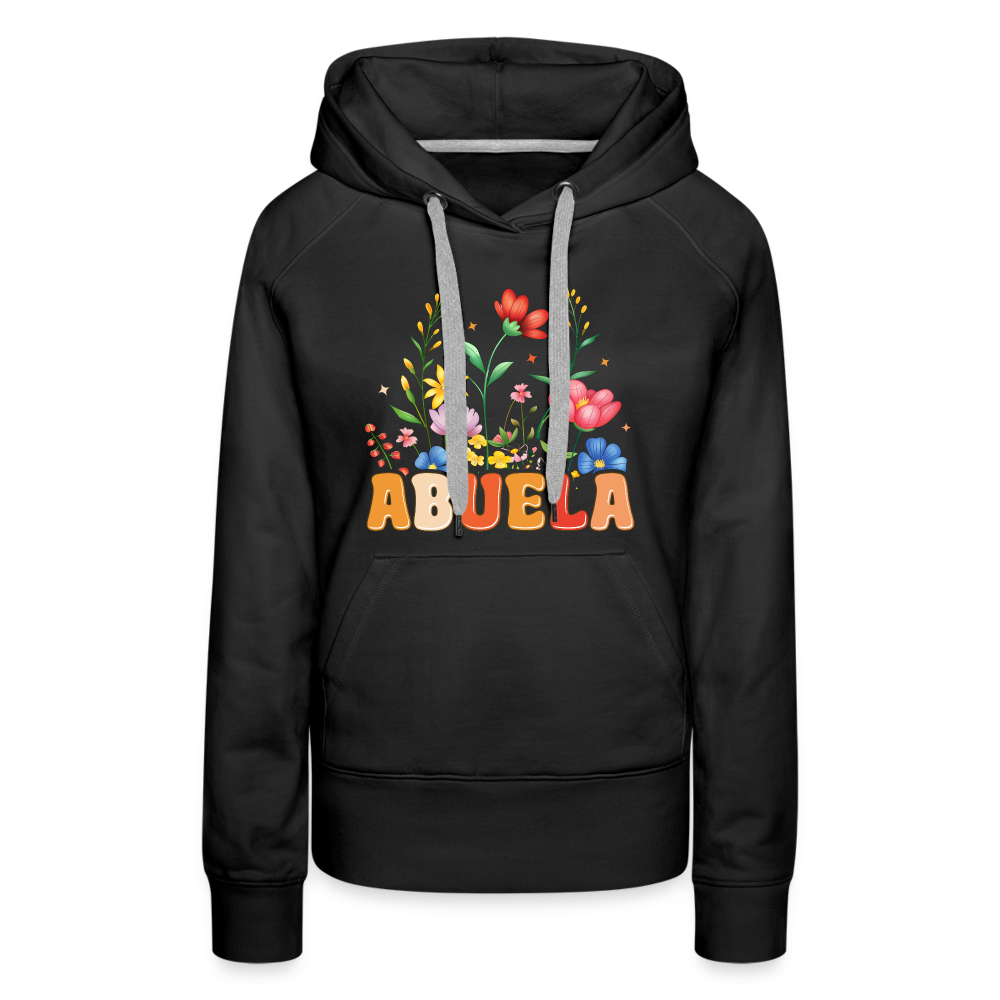 Abuela Women’s Premium Hoodie with Floral Design - black