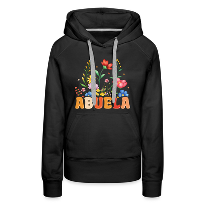 Abuela Women’s Premium Hoodie with Floral Design - black