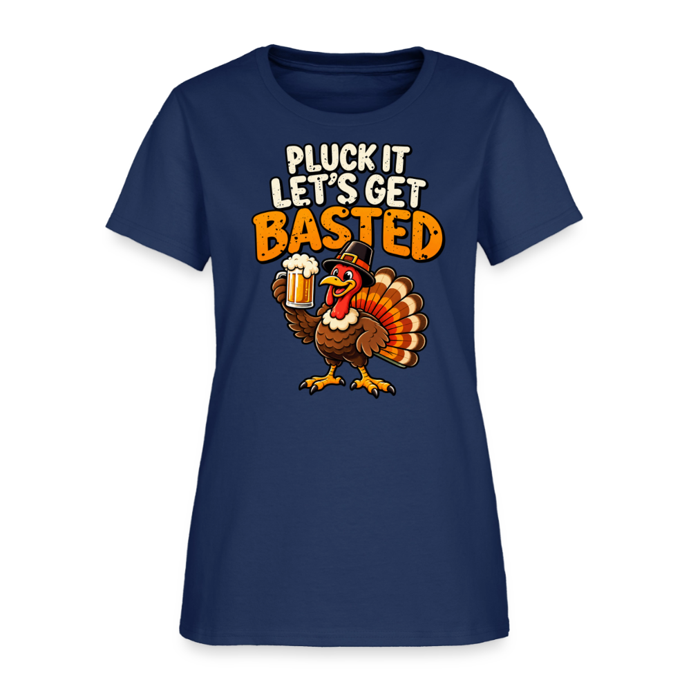 Pluck It Let’s Get Basted Women’s T-Shirt -  blue dusk