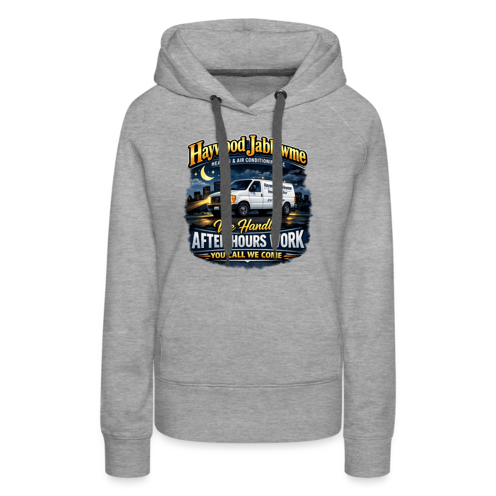 Haywood Jablowme Funny Women’s HVAC Hoodie Color: White