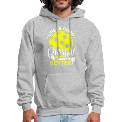 Life Is Good Pickleball Makes It Better Hoodie - heather gray