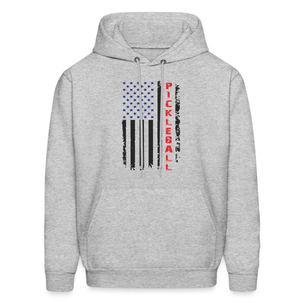 Pickleball Flag Hoodie - heather gray