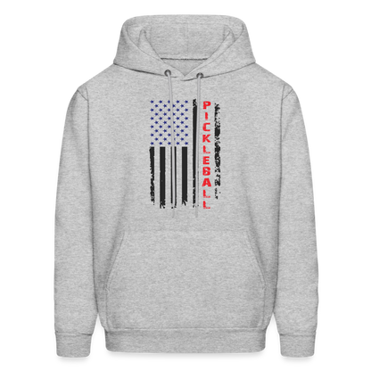 Pickleball Flag Hoodie - heather gray