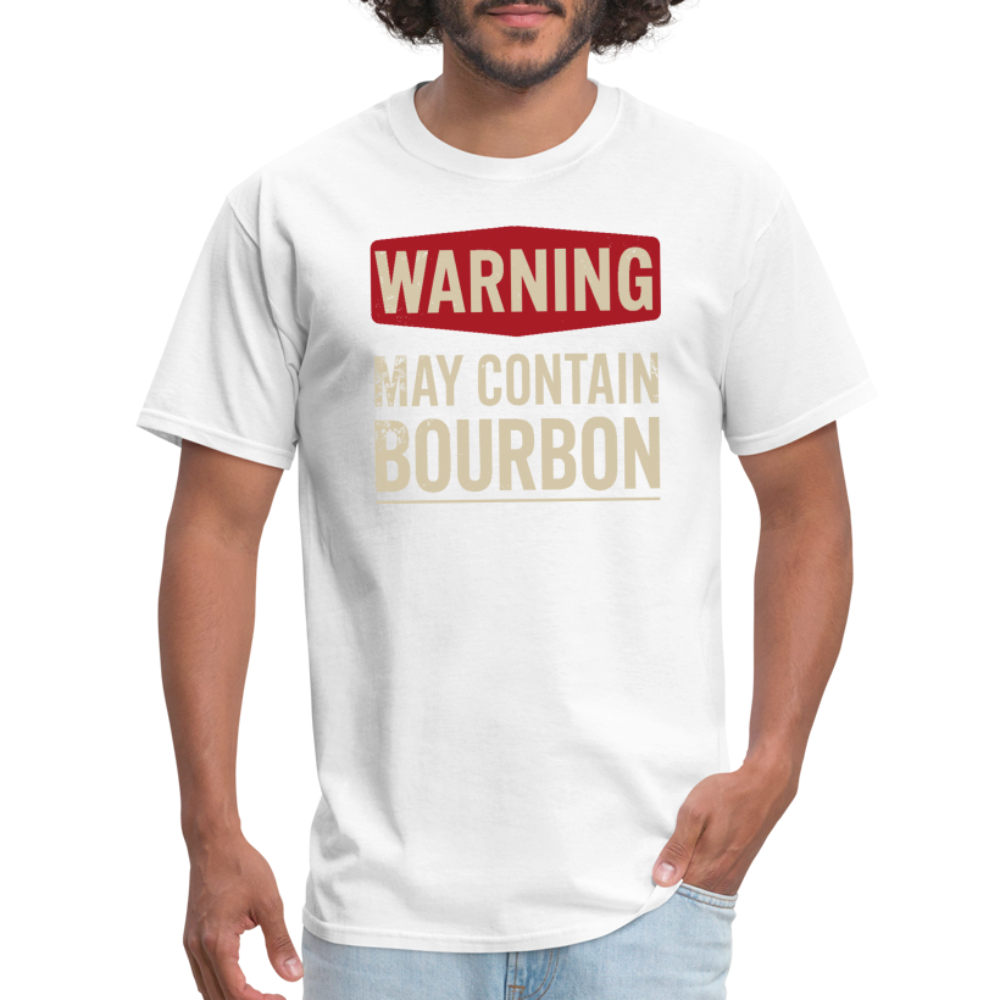 Warning May Contain Bourbon T-Shirt - white