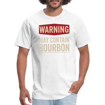 Warning May Contain Bourbon T-Shirt - white