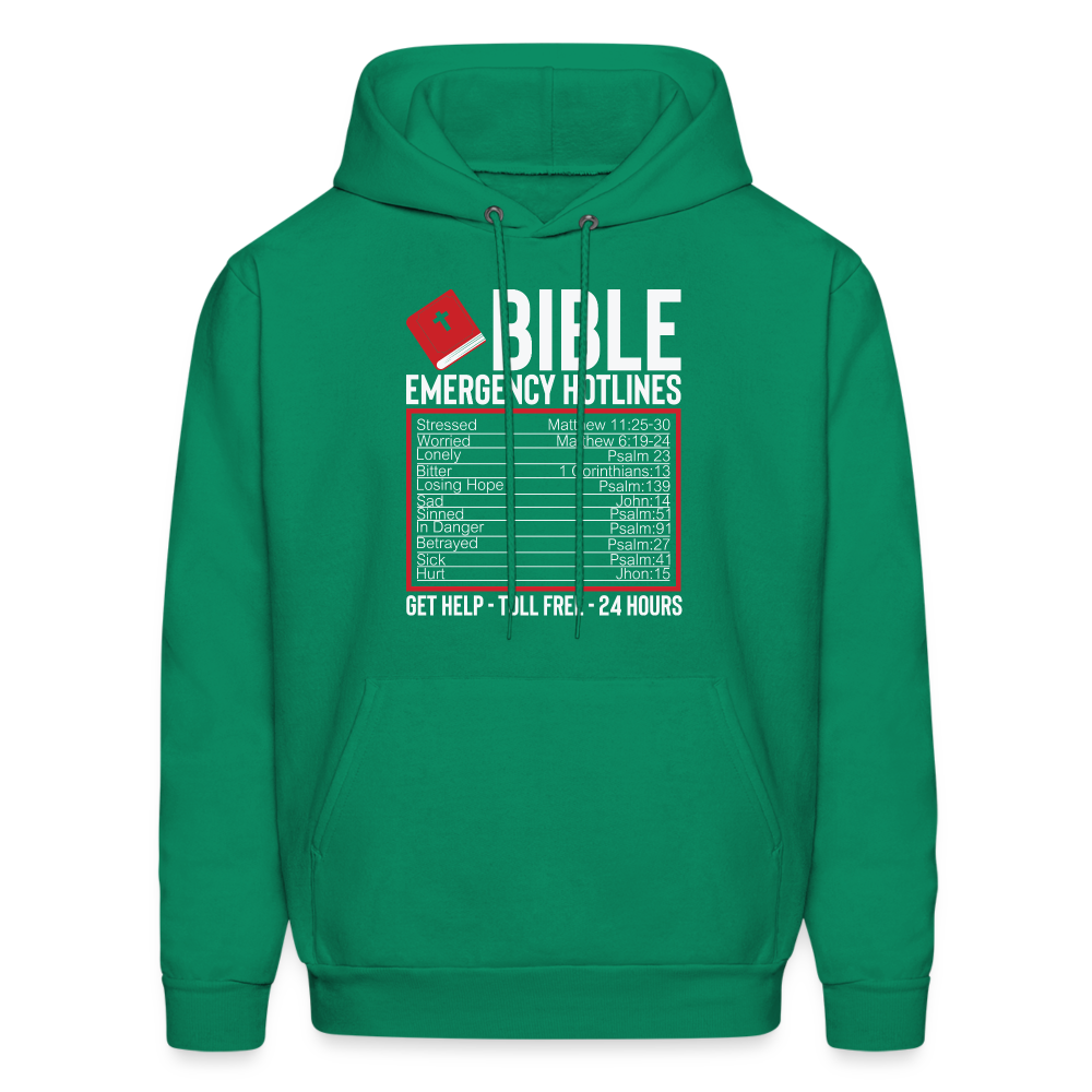 Bible Emergency Hotline (Scriptures) Hoodie - kelly green