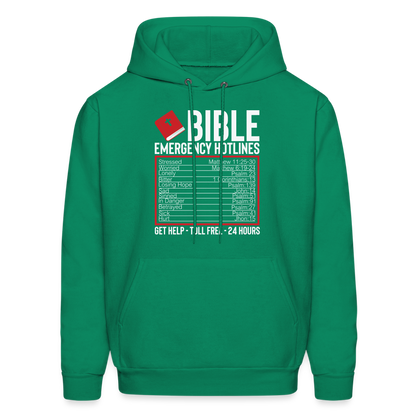 Bible Emergency Hotline (Scriptures) Hoodie - kelly green