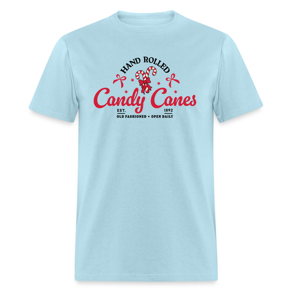 Hand Rolled Candy Canes T-Shirt - powder blue