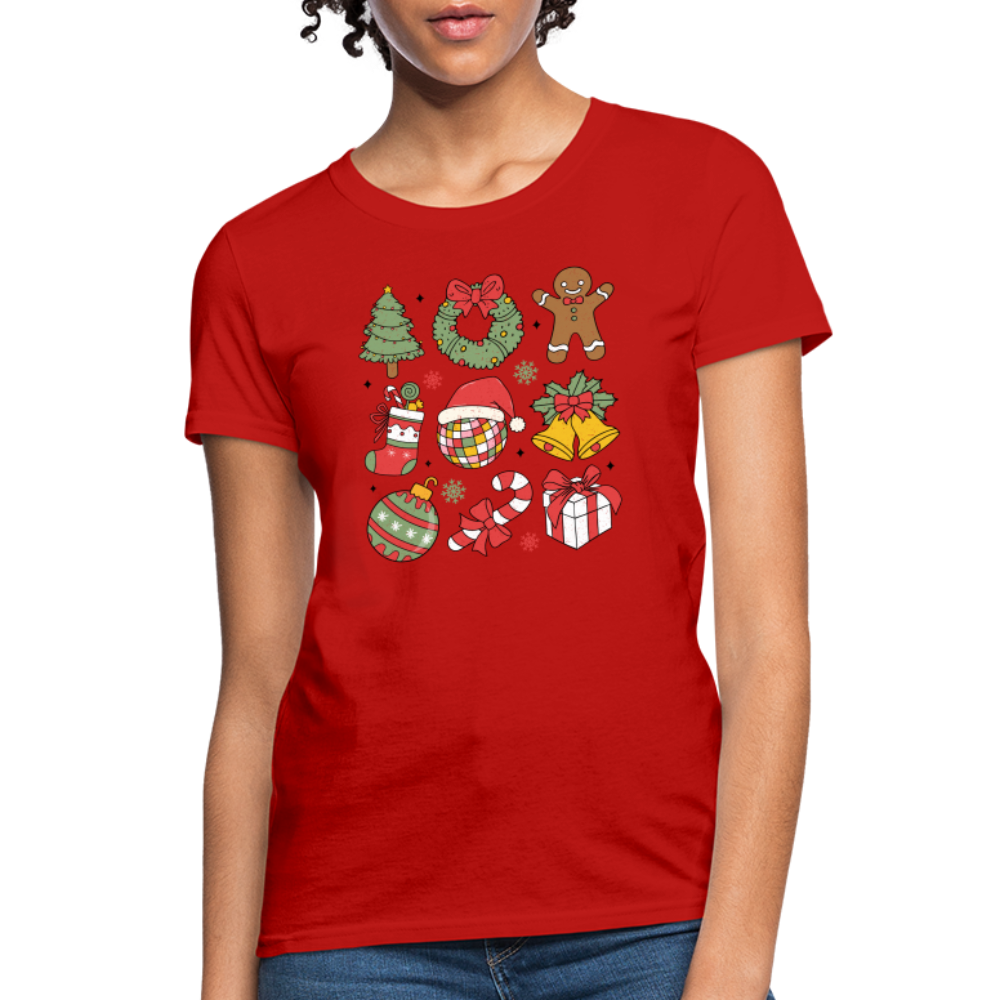 Christmas Holiday Season Women's Contoured T-Shirt - red