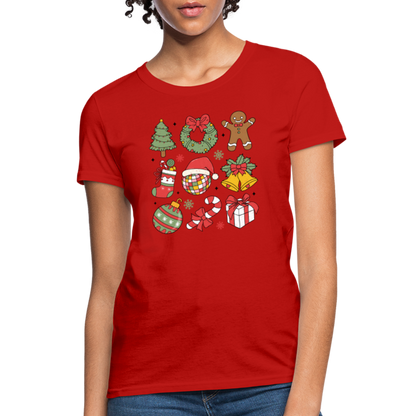 Christmas Holiday Season Women's Contoured T-Shirt - red