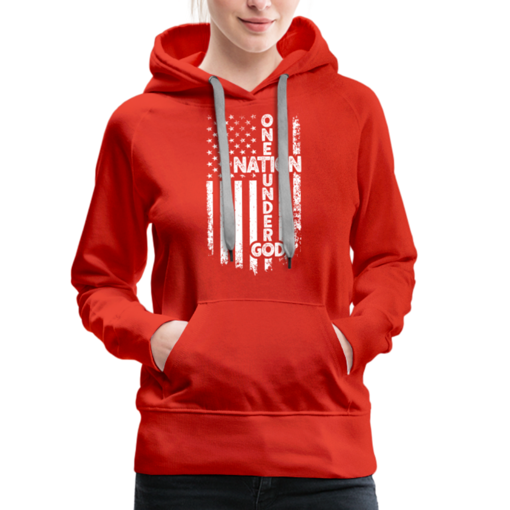 One Nation Under God Women’s Premium Hoodie - red