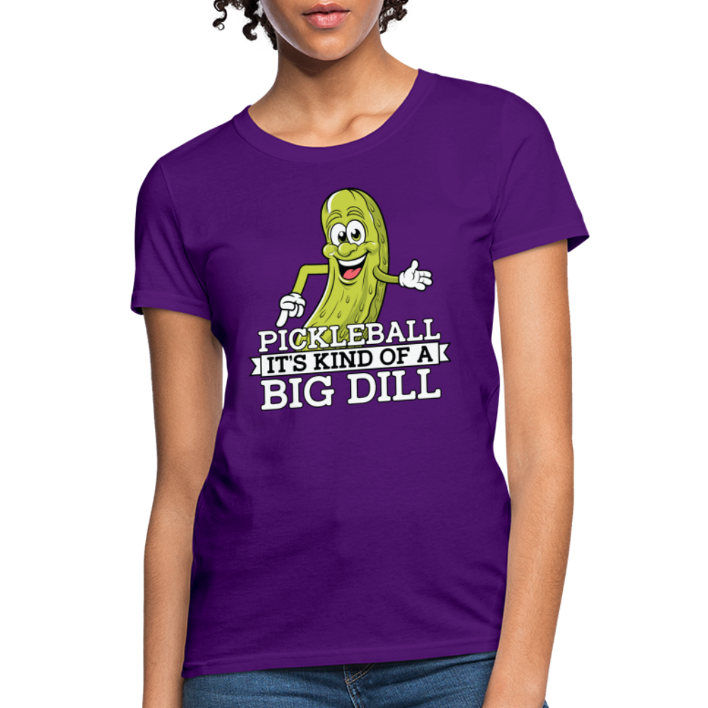 Pickleball It's Kind Of A Big Dill Women's Contoured T-Shirt - purple