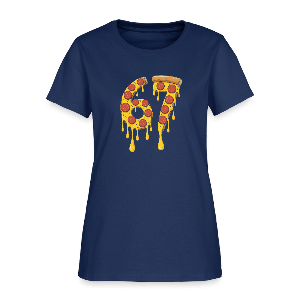 Six Seven 67 Pizza Women's T-Shirt Color: blue dusk