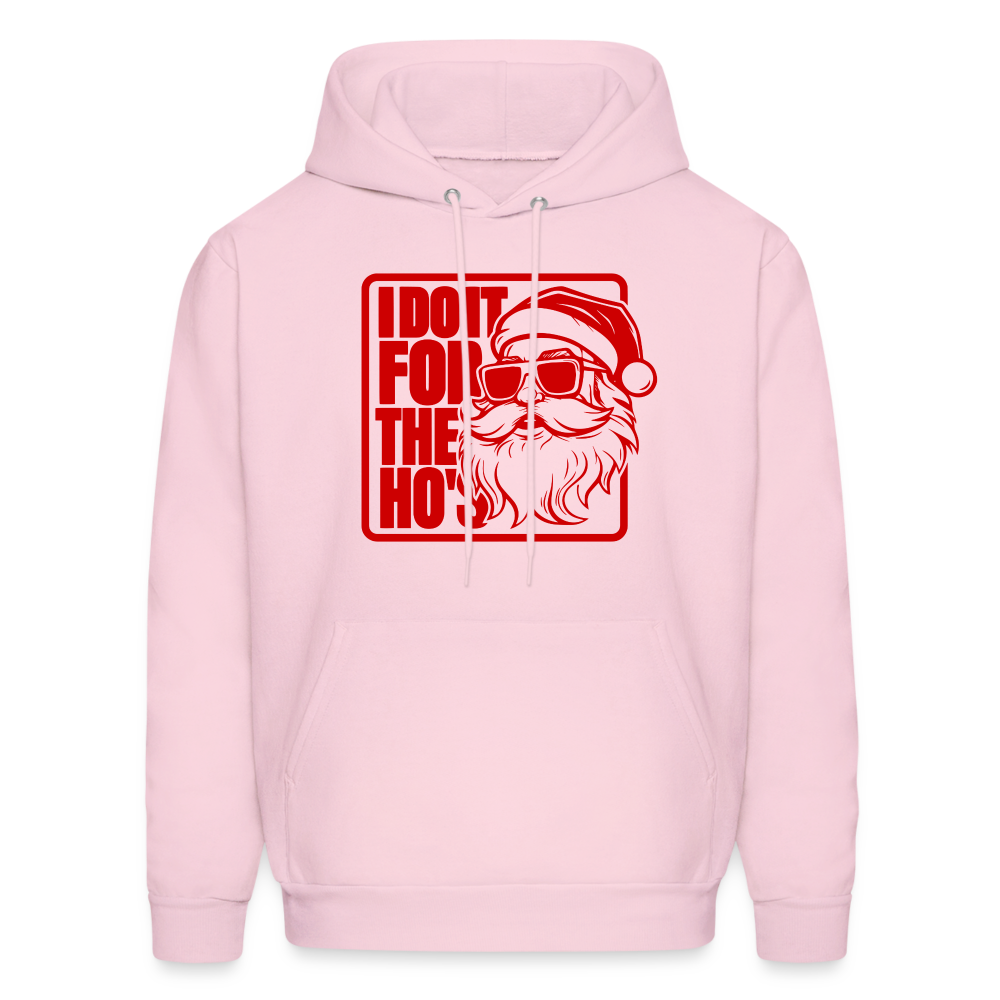 I Do It for the Ho's Funny Christmas Santa Hoodie - pale pink