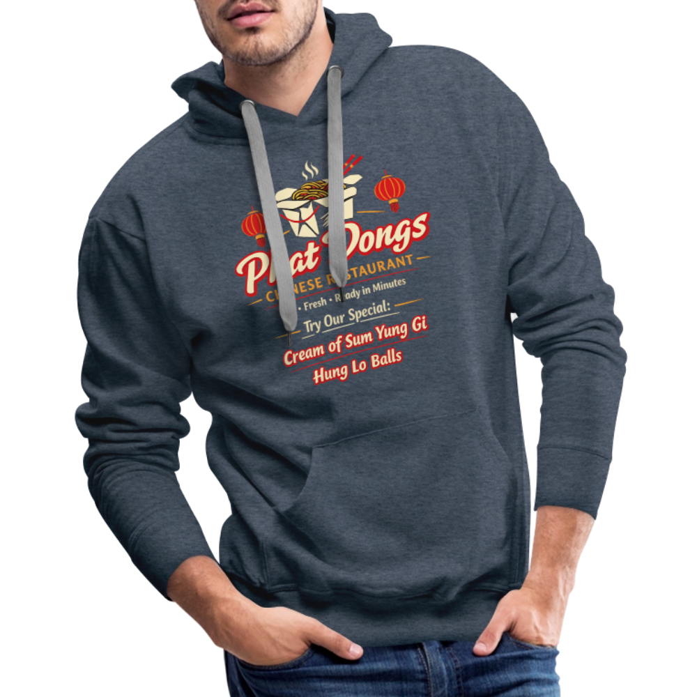 Phat Dongs Funny Chinese Restaurant Hoodie - heather denim