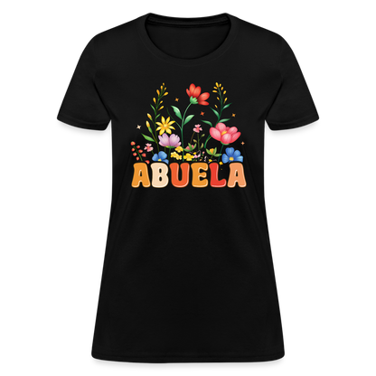 Abuela Women's T-Shirt with Floral Design - black