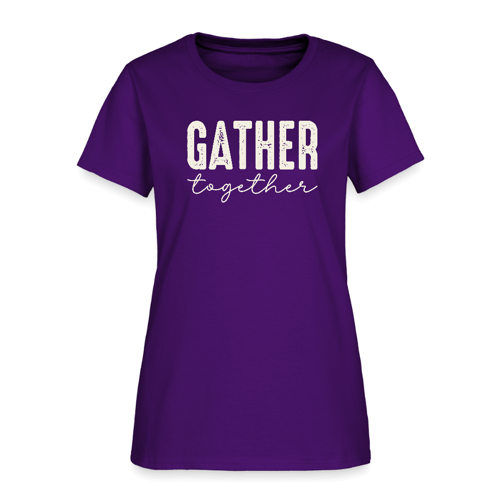 Gather Together (Thanksgiving) Women's T-Shirt Color: purple