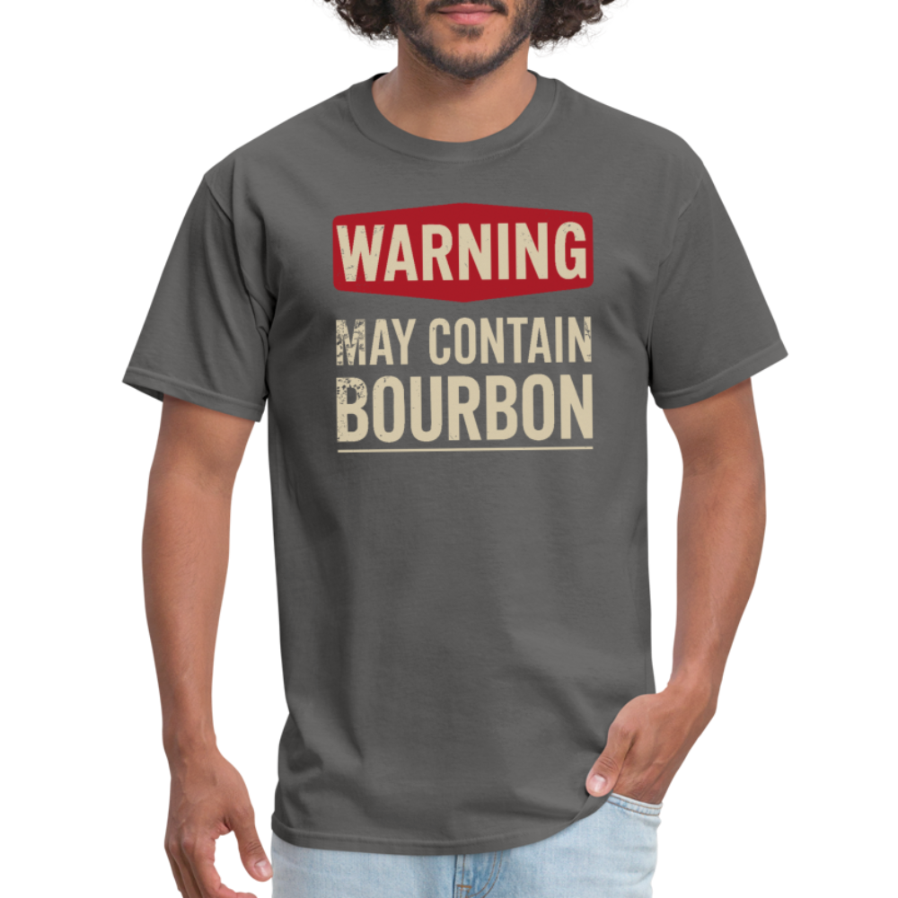 Warning May Contain Bourbon T-Shirt - charcoal