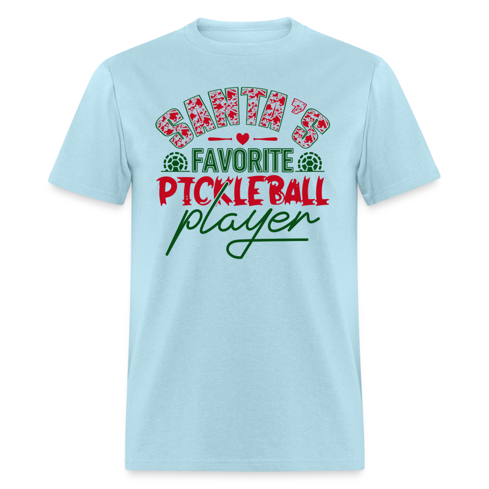 Santa's Favorite Pickleball Player T-Shirt - powder blue