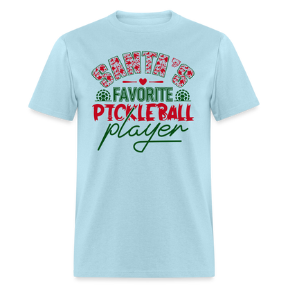 Santa's Favorite Pickleball Player T-Shirt - powder blue