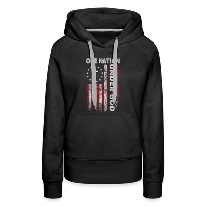 One Nation Under God Women’s Premium Hoodie - black