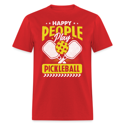 Happy People Play Pickleball T-Shirt - red