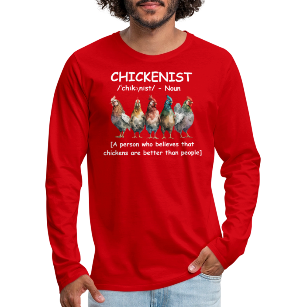 Chickenist Men's Premium Long Sleeve T-Shirt - red