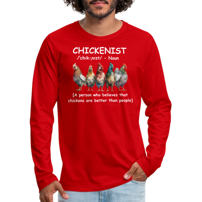 Chickenist Men's Premium Long Sleeve T-Shirt - red