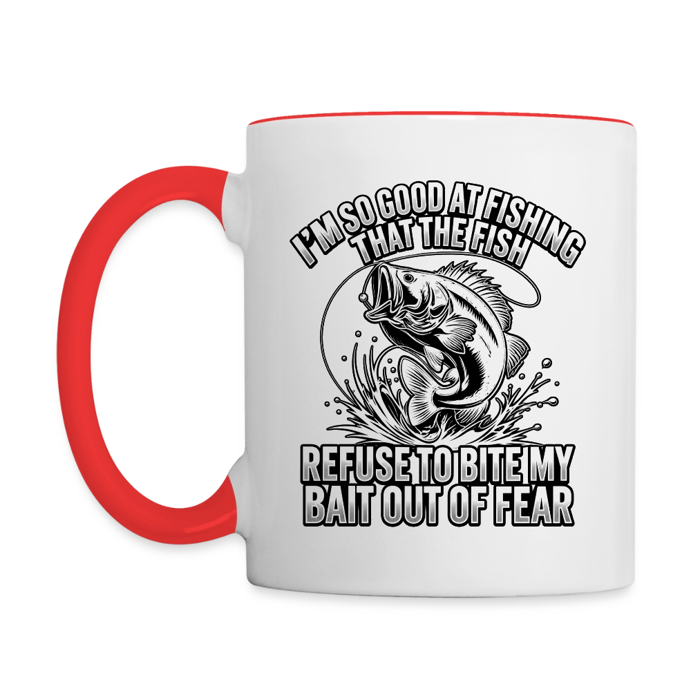 I’m So Good at Fishing the Fish Refuse to Bite Ceramic Mug - white/red