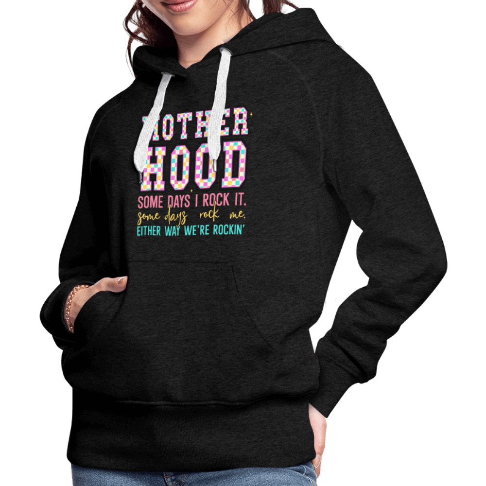 Motherhood Rocking It Funny Women’s Hoodie - charcoal grey