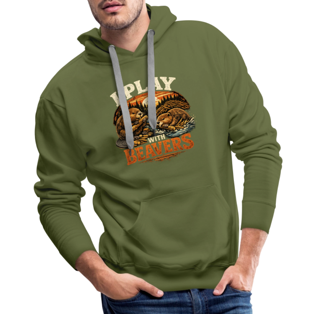 I Play with Beavers Men’s Hoodie Funny Adult Humor Color: black