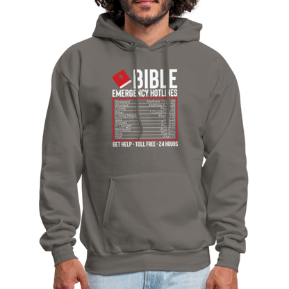 Bible Emergency Hotline (Scriptures) Hoodie - asphalt gray