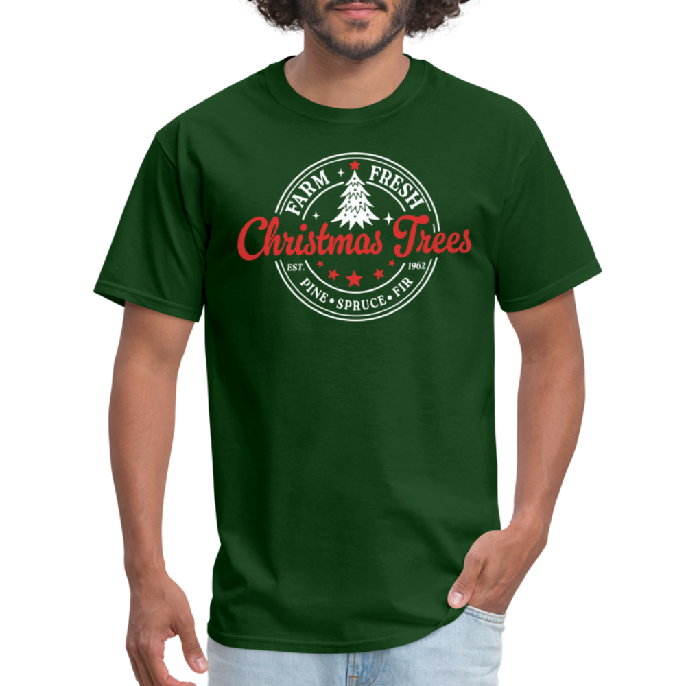 Farm Fresh Christmas Trees T-Shirt - forest green