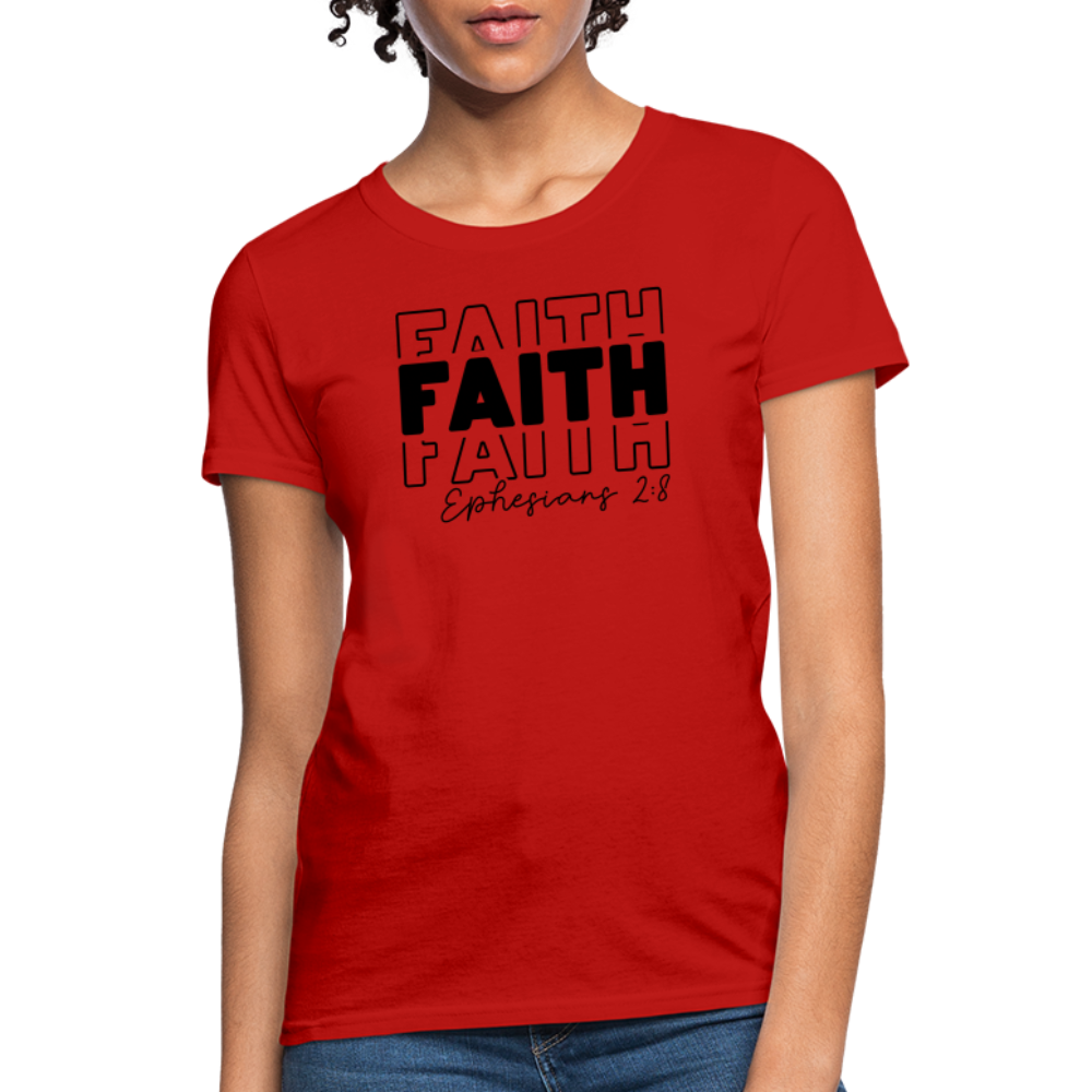 Faith Ephesians 2:8 Women's T-Shirt - red