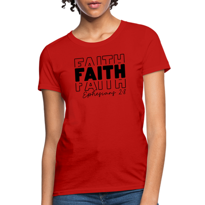 Faith Ephesians 2:8 Women's T-Shirt - red