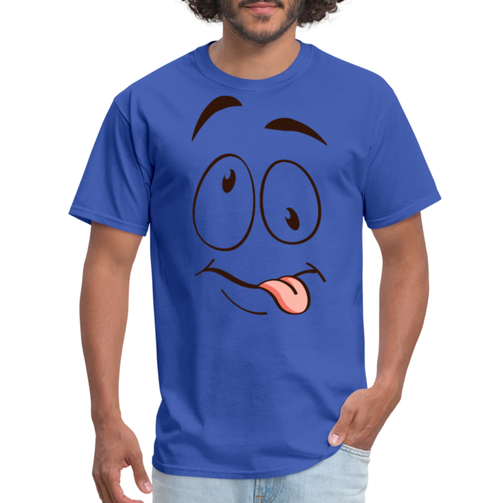 Suggestive Silly Face with Tongue T-Shirt - royal blue