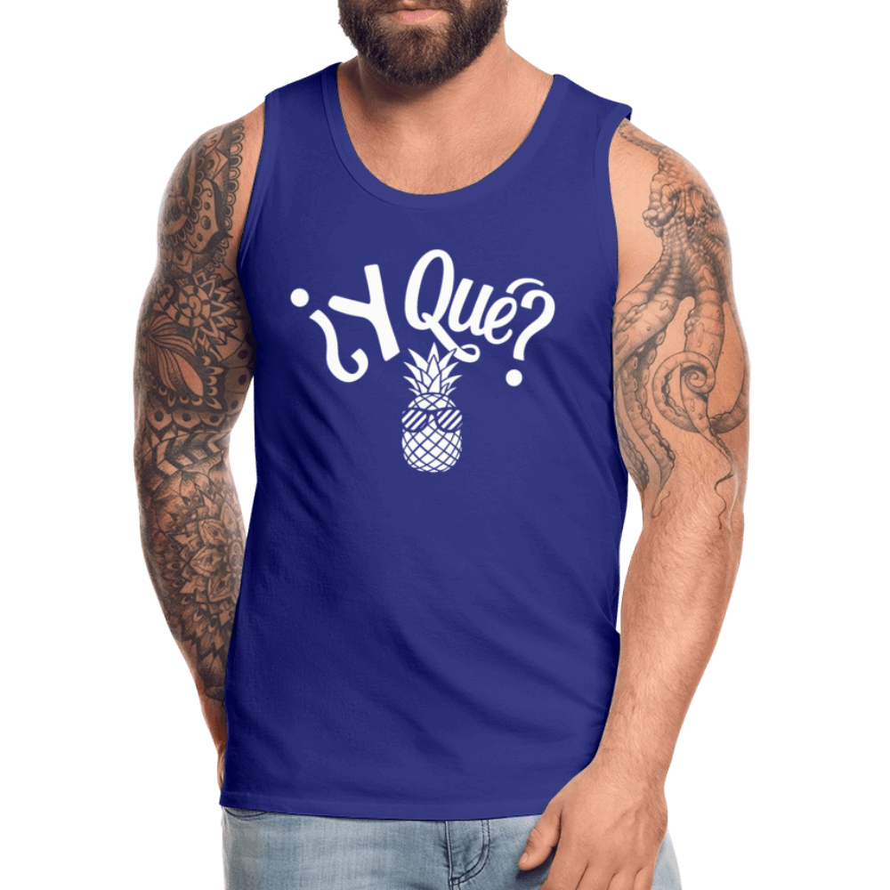 Y Que Piña (Latin Attitude) Men’s Premium Tank Top - royal blue