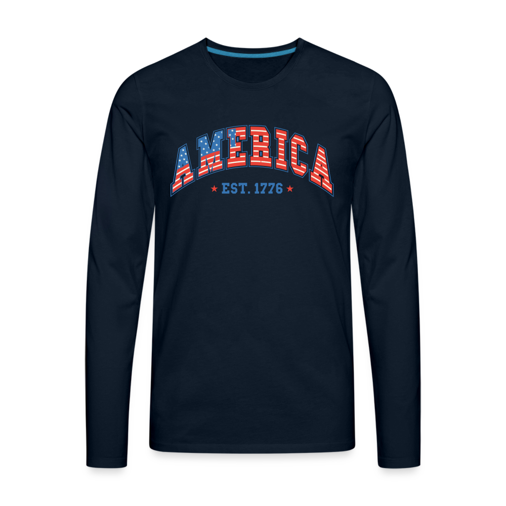 American 1776 Men's Premium Long Sleeve T-Shirt - deep navy