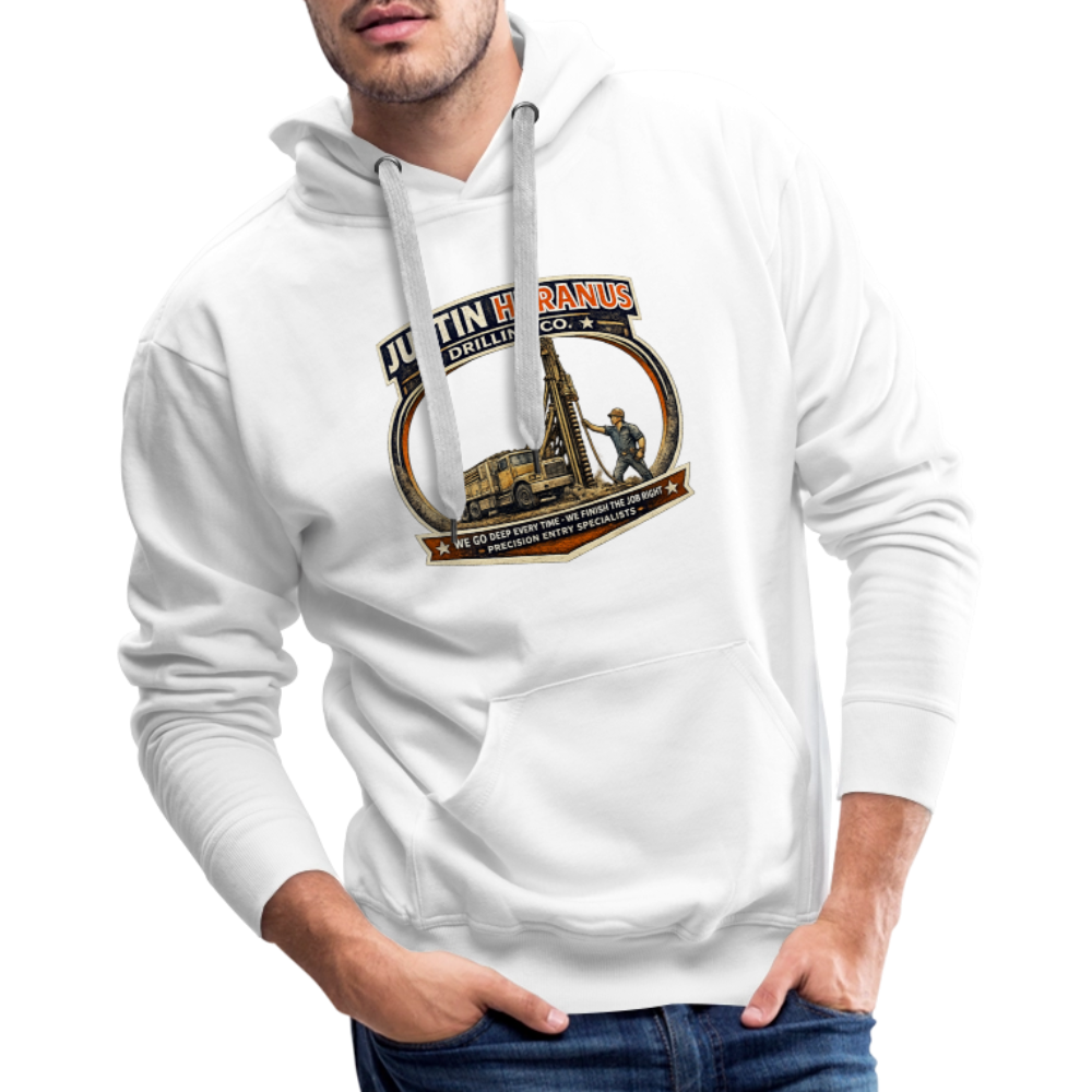 Justin Heranus Drilling Co Hoodie Funny Adult Humor - white