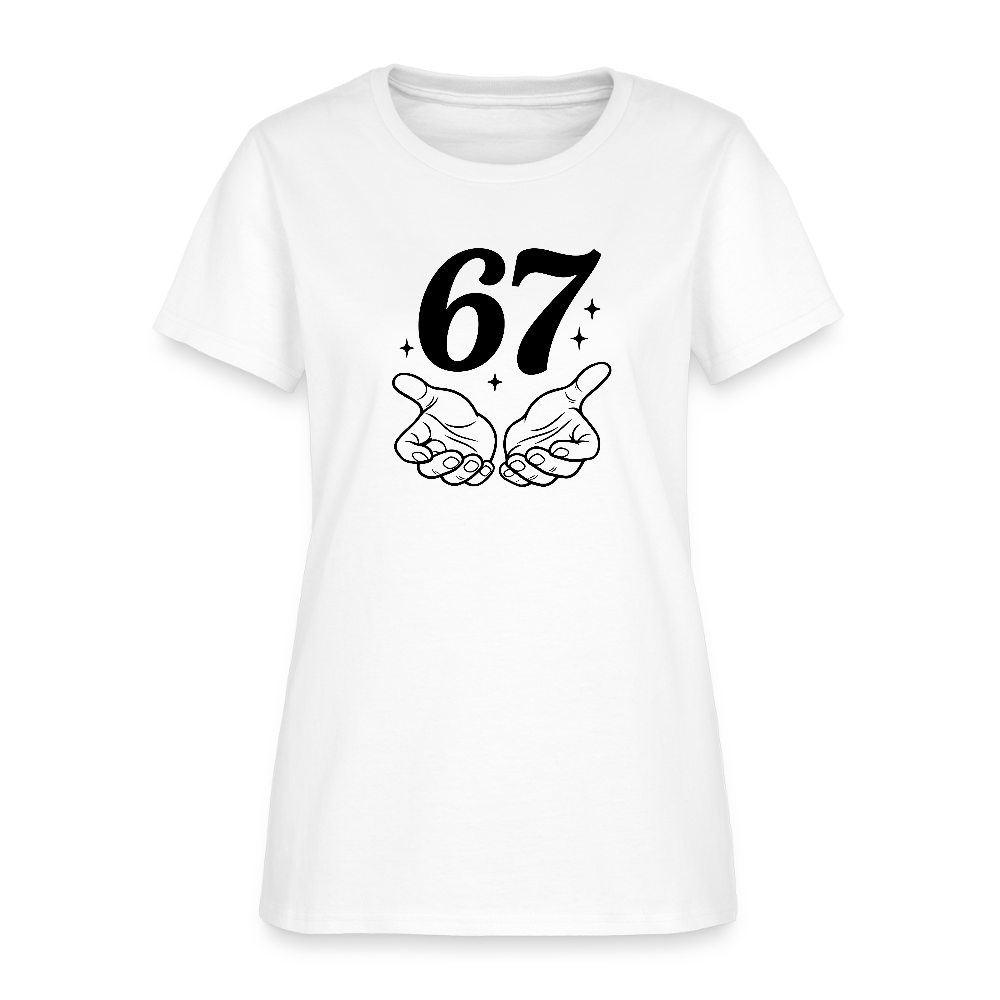 Six Seven 67 Hand Gesture Women's T-Shirt - white