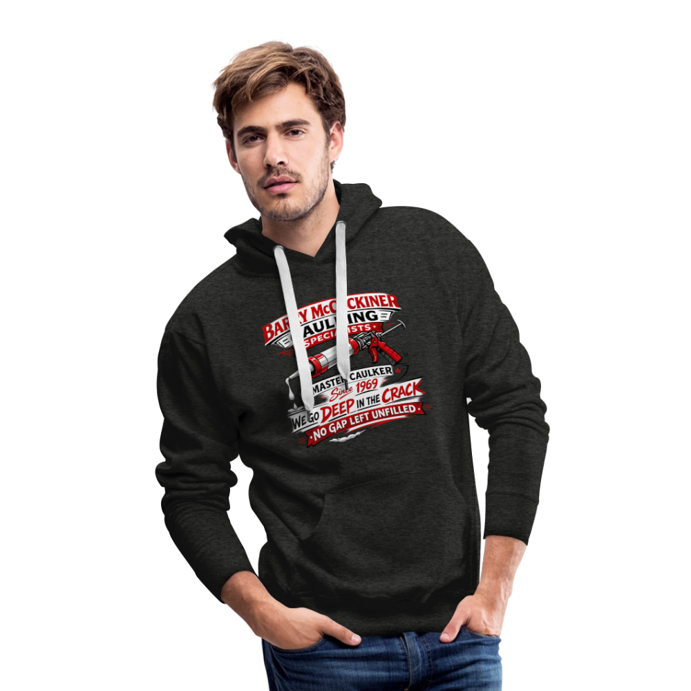 Barry McCockiner Caulking Funny Hoodie Color: Charcoal Grey